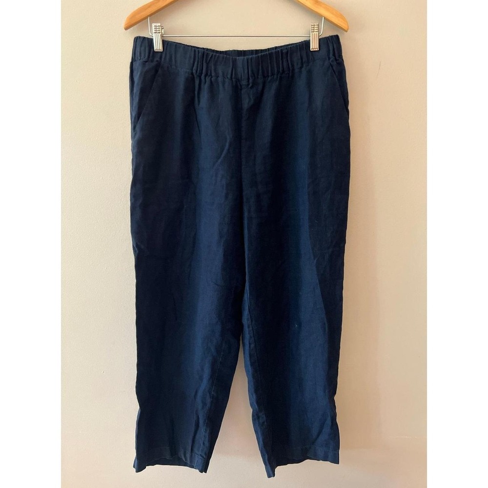 Quince 100% European Linen Pants Deep Navy Large